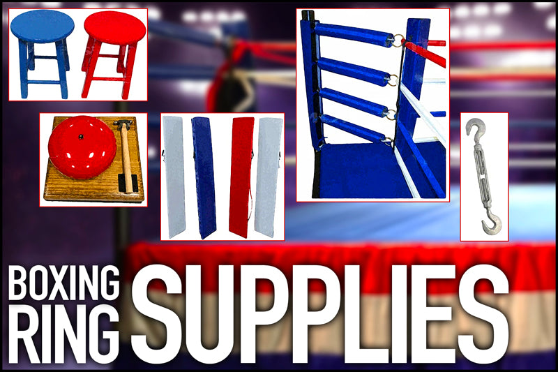 We sell supplies and accessories for all boxing rings.  Canvas Ring Covers, custom printed items, everything you need for your boxing ring.