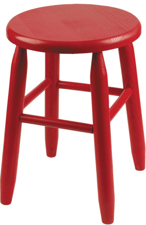 Red corner stool from Monster Rings a Cages